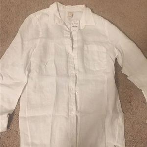 Jcrew white linen shirt - women’s